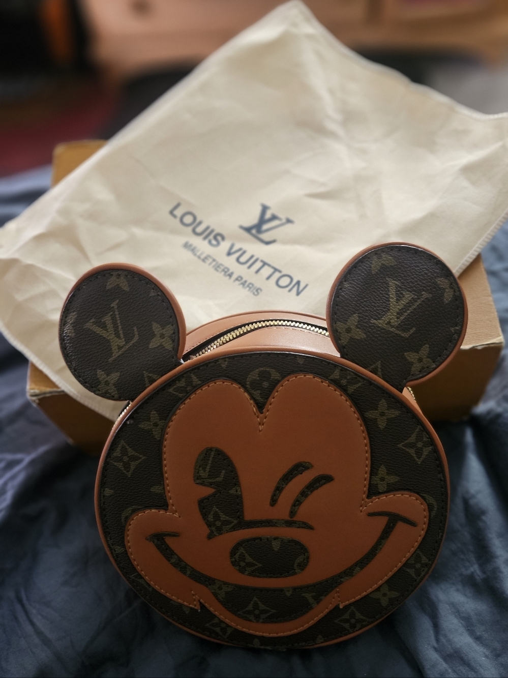 Louis Vuitton Brown Monogram Mickey Face Round Crossbody
